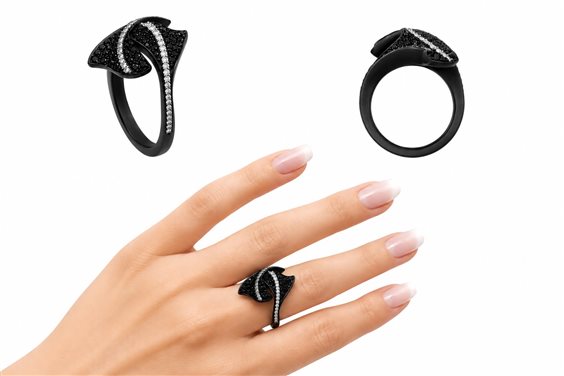 Ring Giorgio Visconti Woman CHAPTER THREE in Titanium Diamante Black 1.01 Ct AB17649N - AB17649N
